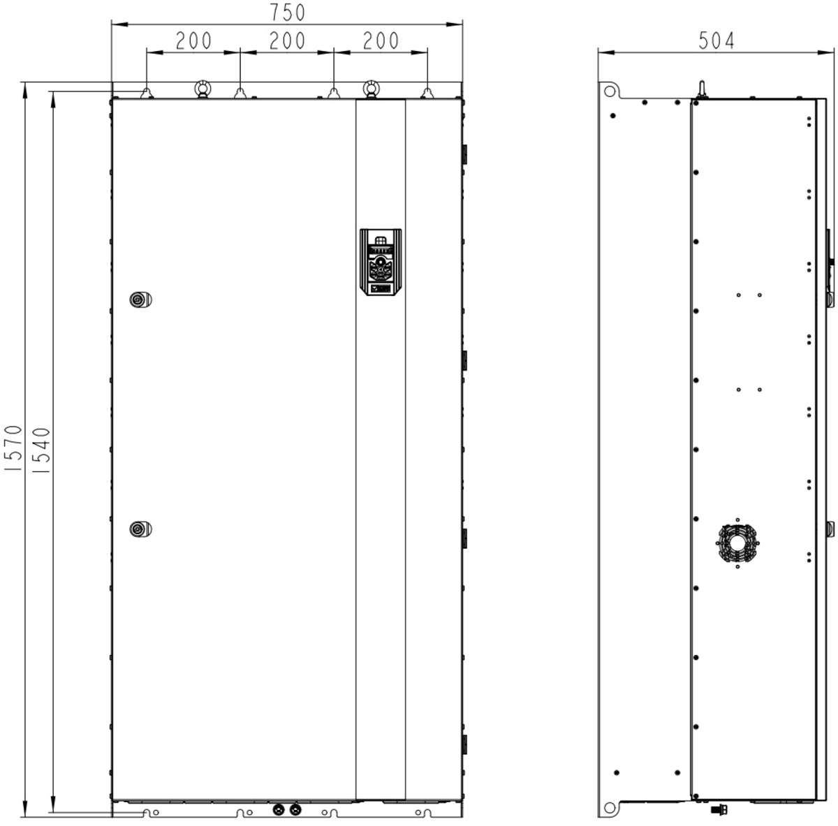 Габариты AD800P-4T630-PU0PCU0P
