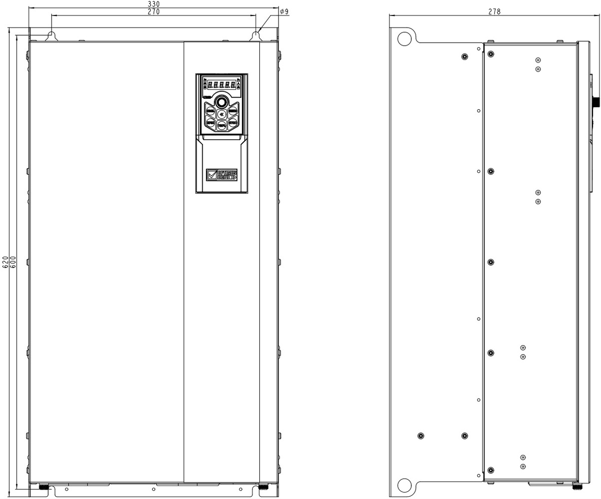 Габариты AD800P-4T110-PU0PCU0P