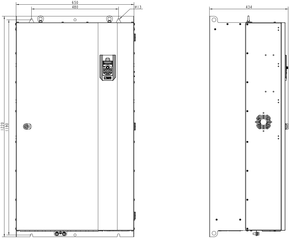 Габариты AD800P-4T450-PU0PCU0P