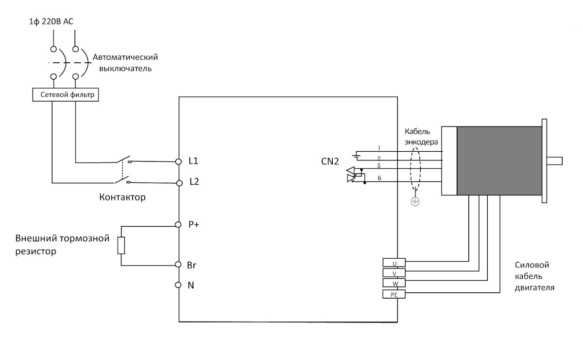 Схема подключения силовая OSD-H-2S1D0-E